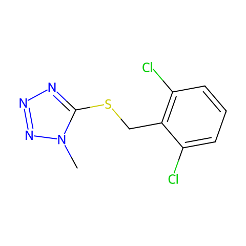5-((2,6-二氯苄基)硫基)-1-甲基-1H-四唑结构图