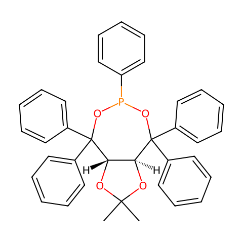 (3aS,8aS)-2,2-二甲基-4,4,6,8,8-五苯基四氢-[1,3]二氧杂环戊并[4,5-e][1,3,2]二氧杂磷杂卓结构图