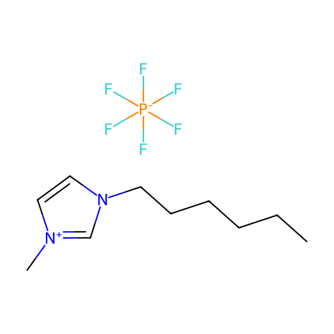 1-己基-3-甲基咪唑六氟磷酸盐结构图