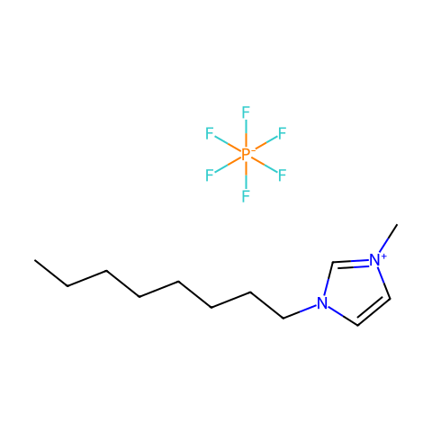 1-辛基-3-甲基咪唑六氟磷酸盐结构图