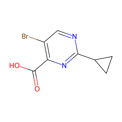 5-BROMO-2-CYCLOPROPYLPYRIMIDINE-4-CARBOXYLIC ACID结构图