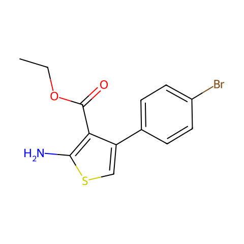 2-氨基-4-(4-溴苯基)-3-噻吩甲酸乙酯结构图