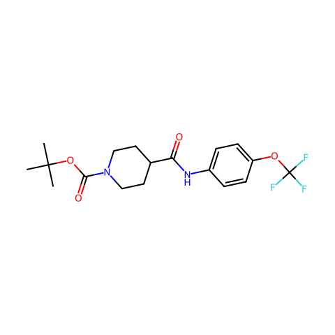 tert-Butyl 4-((4-(trifluoromethoxy)phenyl)carbamoyl)piperidine-1-carboxylate结构图