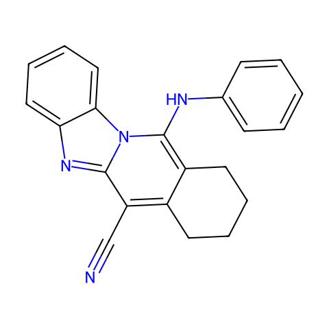 11-anilino-7,8,9,10-tetrahydrobenzimidazo[1,2-b]isoquinoline-6-carbonitrile结构图