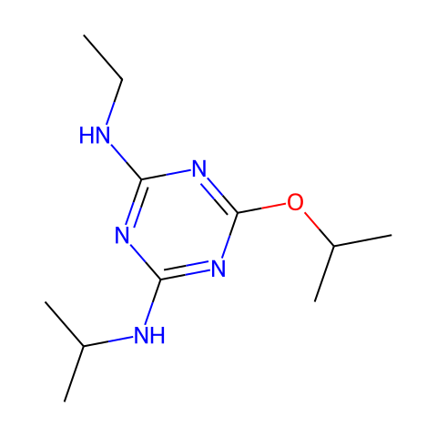 2-N-乙基-6-异丙氧基-4-N-异丙基-1,3,5-三嗪-2,4-二胺结构图