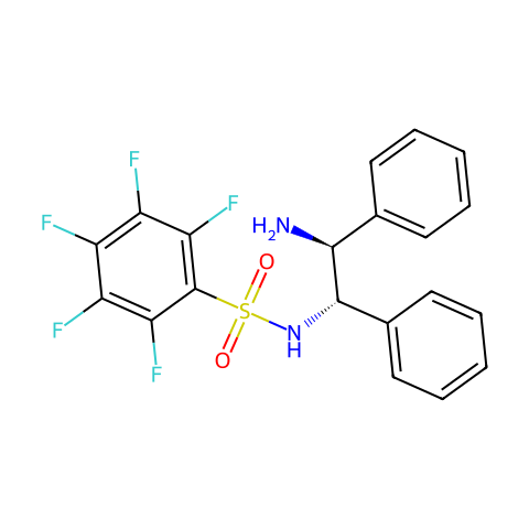 N-[(1S,2S)-2-氨基-1,2-二苯基乙基]-2,3,4,5,6-五氟苯亚磺酰胺结构图