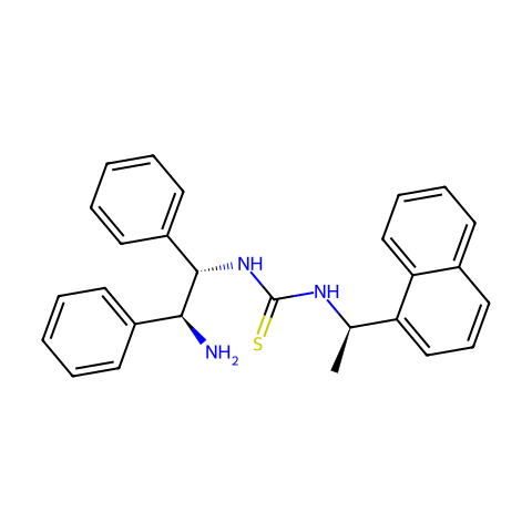 N-[（1S，2S）-2-氨基-1,2-二苯乙基]-N''-[（R）-1-（1-萘基）乙基]硫脲结构图