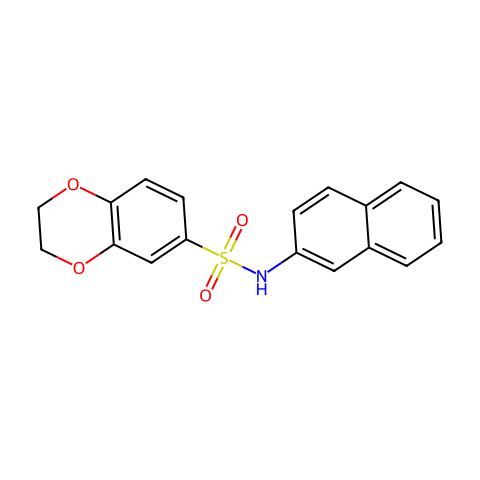 N-(萘-2-基)-2,3-二氢苯并[b][1,4]二噁烷-6-磺酰胺结构图
