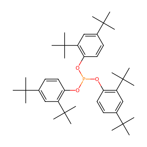 三(2,4-二叔丁基)亚磷酸苯酯结构图