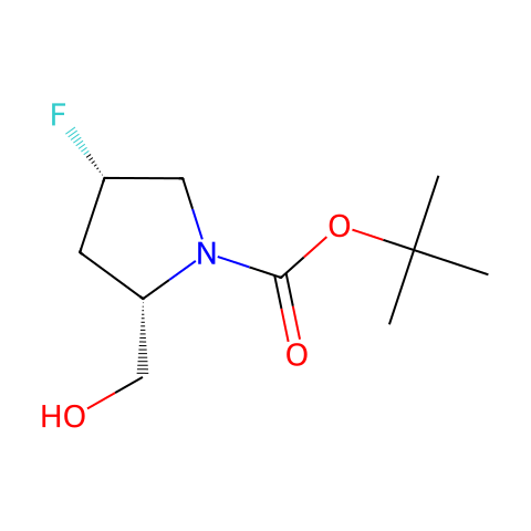 (2S,4S)-4-氟-2-(羟甲基)吡咯烷-1-羧酸叔丁酯结构图