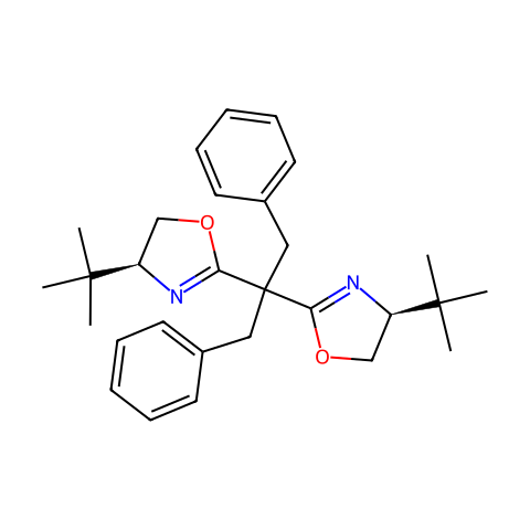 2,2'-(1-苄基-2-苯基亚乙基)双((4S)-4-叔丁基-4,5-二氢-2-噁唑)结构图