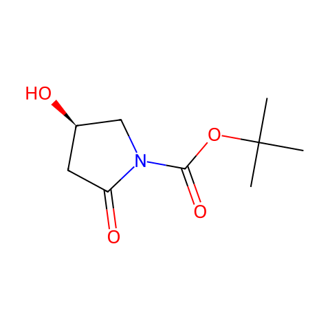 (R)-1-boc-4-羟基-2-吡咯烷酮结构图