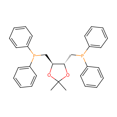 (2R,3R)-(-)-1,4-双(二苯基膦基)-2,3-O-异亚丙基-2,3-丁二醇结构图