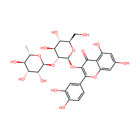 槲皮素-3-O-新橙皮苷结构图