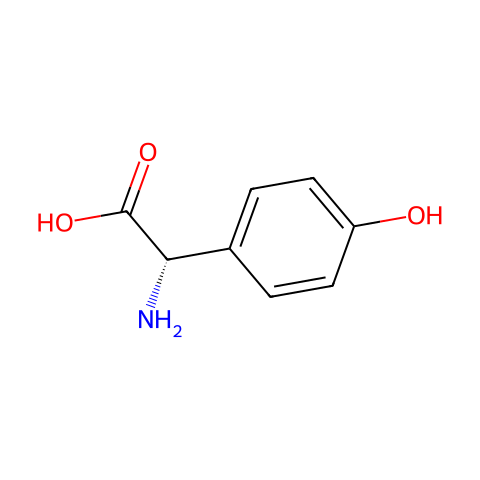 4-羟基-L-(+)-2-苯基甘氨酸结构图