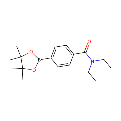 4-( N , N -二乙氨基羰基)苯基硼酸,频哪醇酯结构图