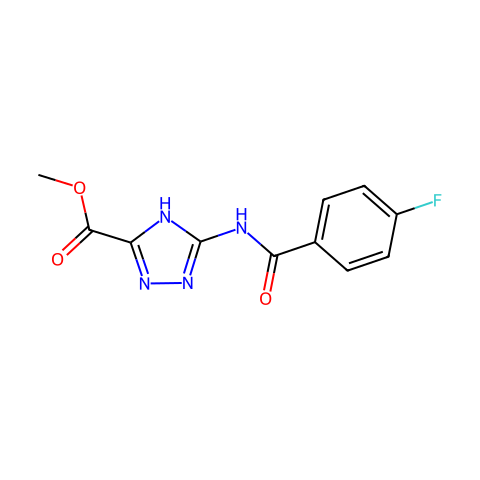 5-(4-氟苯甲酰胺)-4H-1,2,4-三唑-3-羧酸甲酯结构图