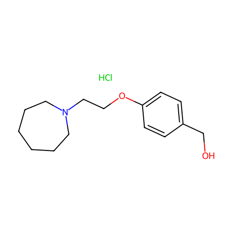 Benzenemethanol, 4-[2-(hexahydro-1H-azepin-1-yl)ethoxy]- (hydrochloride)结构图