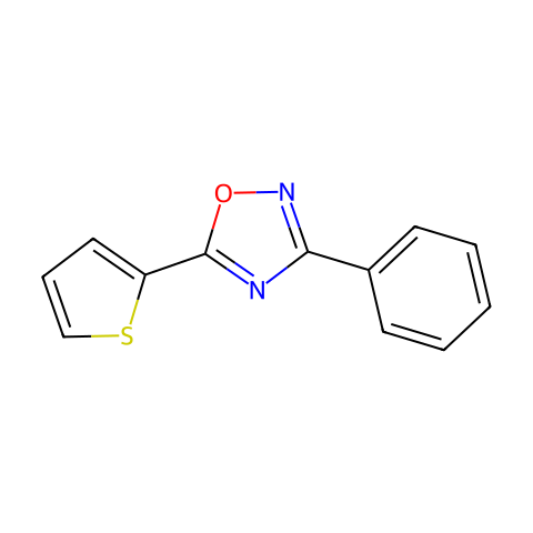 3-苯基-5-(噻吩-2-基)-[1,2,4]噁二唑结构图