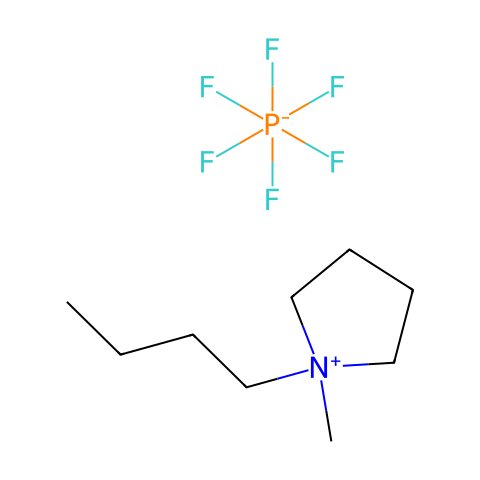 1-丁基-1-甲基吡咯烷六氟磷酸盐结构图