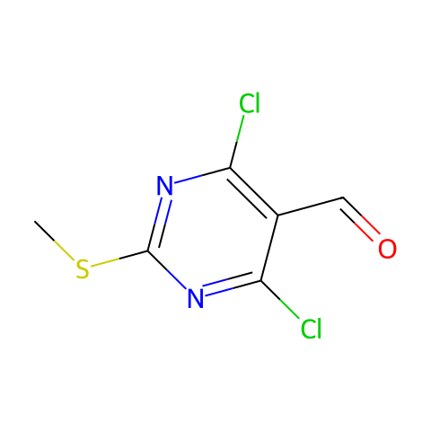 4,6-二氯-2-甲硫基嘧啶-5-甲醛结构图