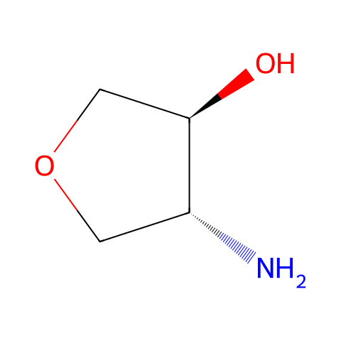 (3R,4S)-4-氨基四氢呋喃-3-醇结构图
