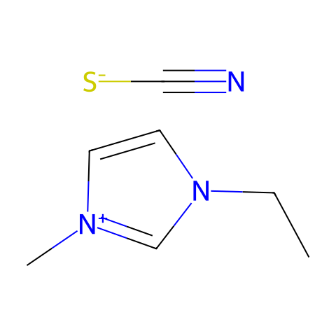 1-乙基-3-甲基咪唑硫氰酸盐结构图