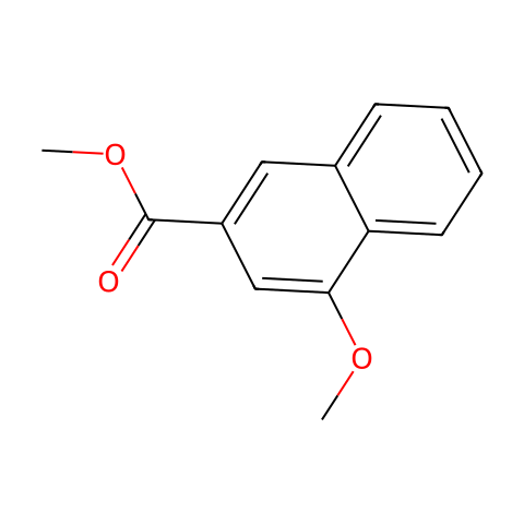 2-Naphthalenecarboxylic acid, 4-methoxy-, methyl ester结构图