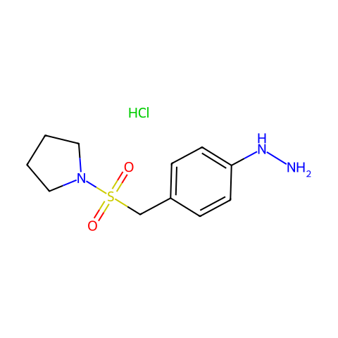 4-(1-吡咯烷磺酰基甲基)苯肼盐酸盐结构图