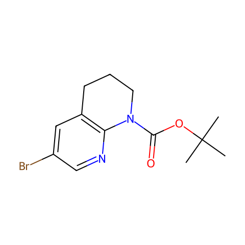 TERT-BUTYL 6-BROMO-3,4-DIHYDRO-1,8-NAPHTHYRIDINE-1(2H)-CARBOXYLATE结构图