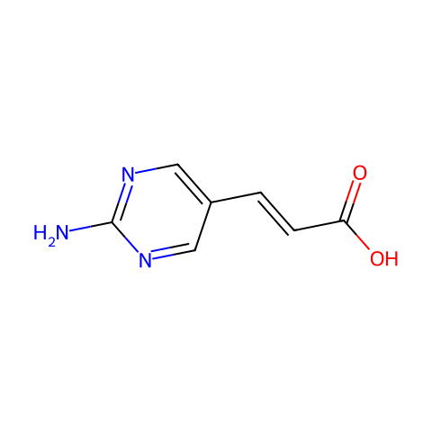 (2E)-3-(2-氨基嘧啶-5-基)丙烯酸结构图