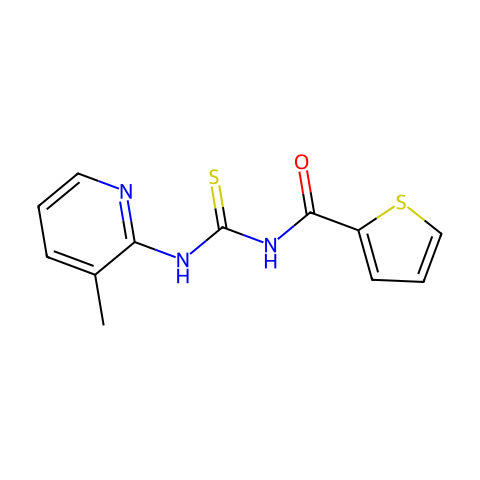 N-((3-甲基吡啶-2-基)氨基甲硫酰基)噻吩-2-甲酰胺结构图
