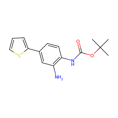 CarbaMic acid, N-[2-aMino-4-(2-thienyl)phenyl]-, 1,1-diMethylethyl ester结构图