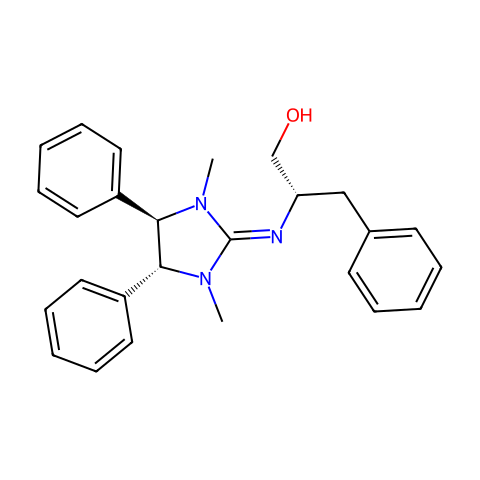 (4R,5R)-1,3-二甲基-4,5-二苯基-2-[(S)-1-苄基-2-羟乙基亚氨基]咪唑烷结构图