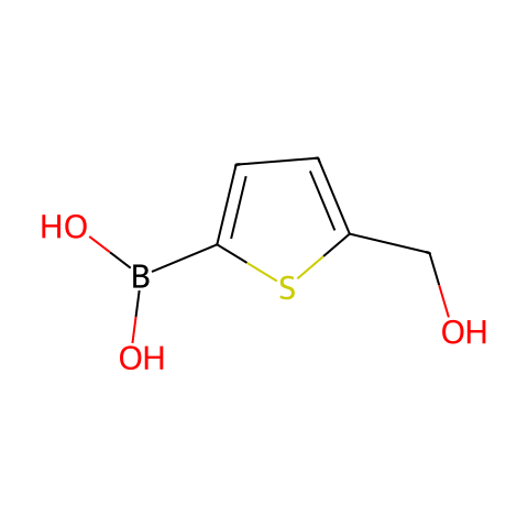 5-羟甲基噻吩-2-硼酸(含有数量不等的酸酐)结构图