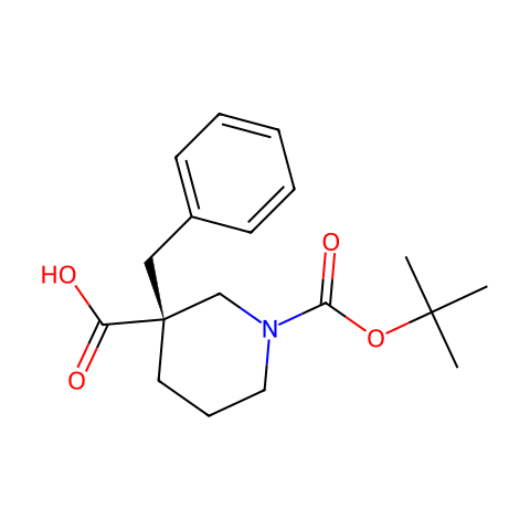 1,3-Piperidinedicarboxylic acid, 3-(phenylmethyl)-, 1-(1,1-dimethylethyl) ester, (3R)-结构图