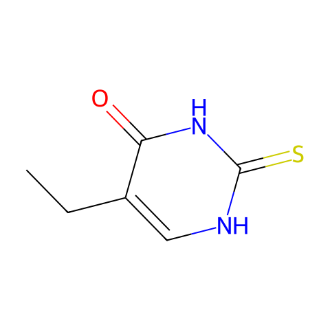 5-乙基-2-硫脲嘧啶结构图