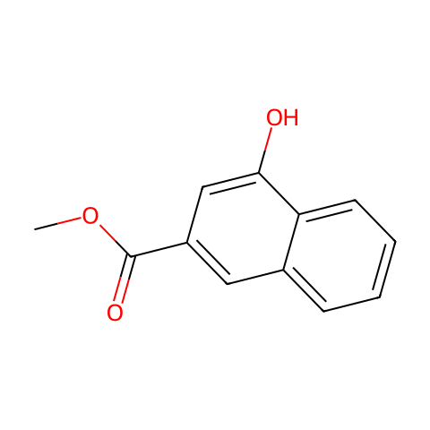 2-Naphthalenecarboxylic acid, 4-hydroxy-, methyl ester结构图