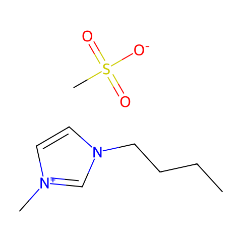1-丁基-3-甲基咪唑甲磺酸盐结构图