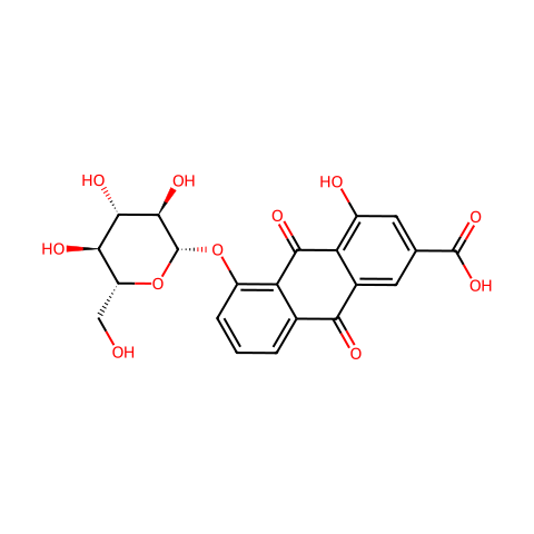 大黄酸-8-O-β-D-葡萄糖苷结构图