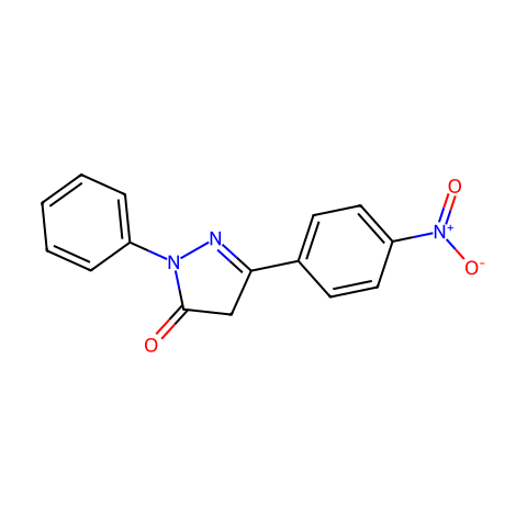 3-(4-NITROPHENYL)-1-PHENYL-2-PYRAZOLIN-5-ONE结构图