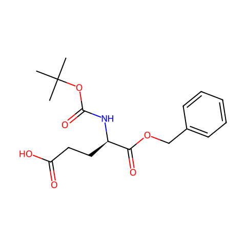 N-(叔丁氧羰基)-D-谷氨酸1-苯甲酯结构图