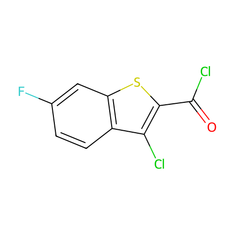 3-氯-6-氟基苯并[b]噻吩-2-甲酰氯结构图