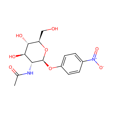 对硝基苯-N-乙酰-β-D-氨基葡萄糖苷结构图