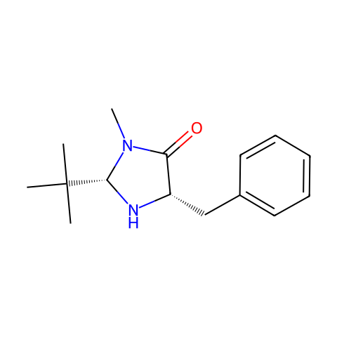 (2S,5S)-(-)-2-叔丁基-3-甲基-5-苄基-4-咪唑啉酮结构图