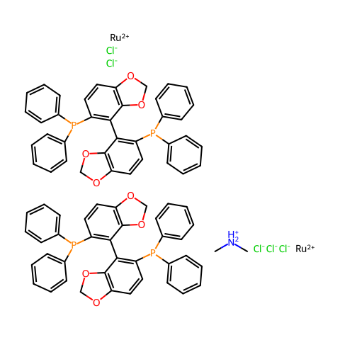 二甲基铵二氯三(μ-氯)二[(R)-(+)-5,5′-二(二苯基膦基)-4,4′结构图