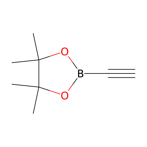2-乙炔基-4,4,5,5-四甲基-1,3,2-二氧环戊硼烷结构图