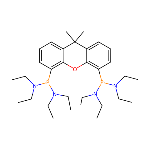 P,P′-(9,9-二甲基-9H-氧杂蒽-4,5-二基)双[N,N,N′,N′-四乙基-亚膦酸二酰胺]结构图