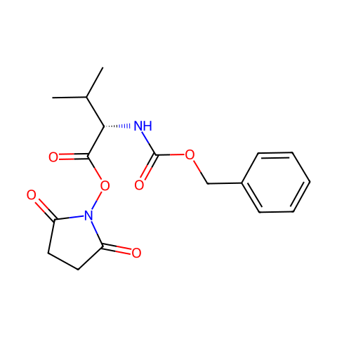 N-苄氧羰基-L-缬氨酸琥珀酰亚胺酯结构图