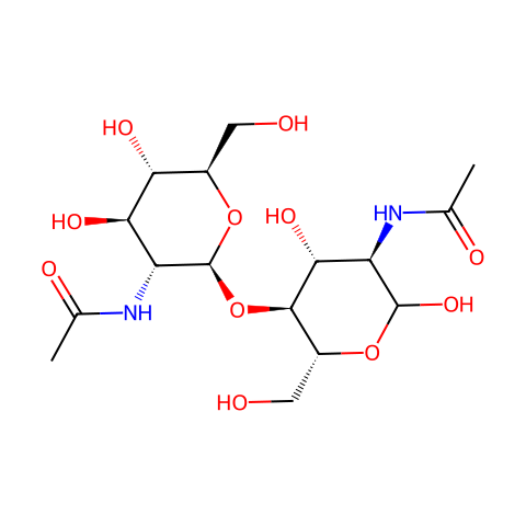 N-乙酰化的壳二糖结构图
